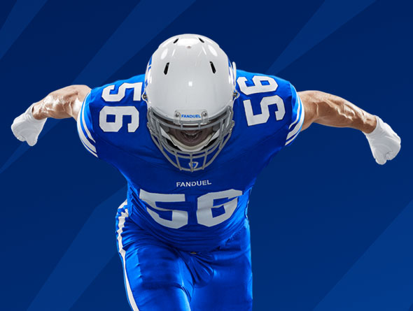 Football player with FanDuel logo